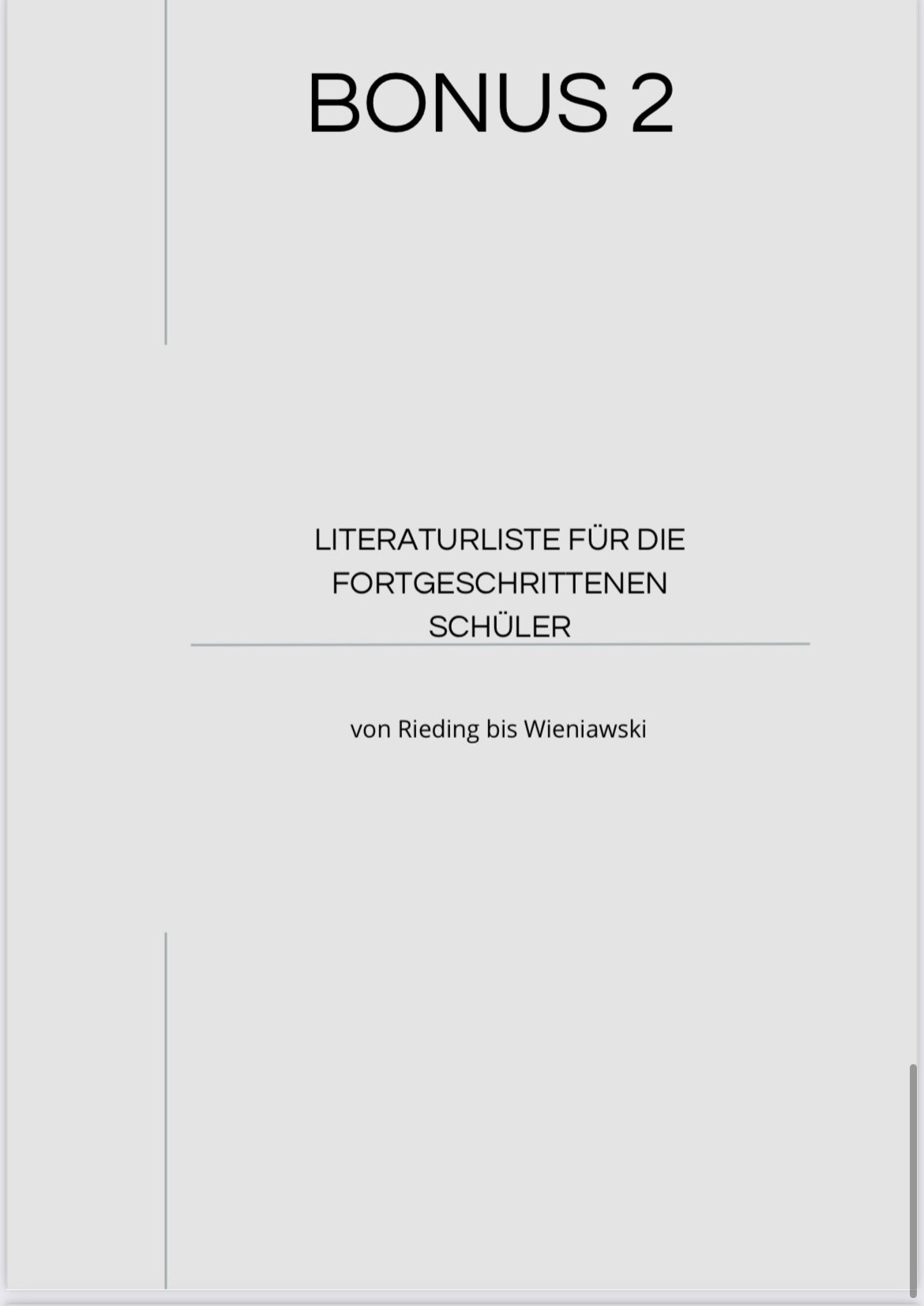 Literaturliste. Konzerte für Violine. 1. bis zur 3. Lage
