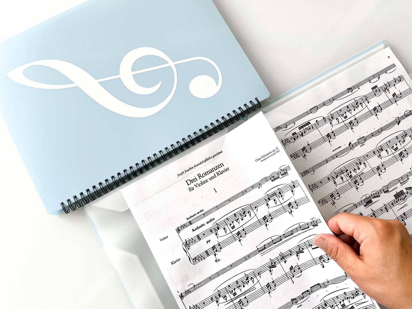 Notenmappe/Notenordner in A4 mit 40 Seiten/20 Taschen