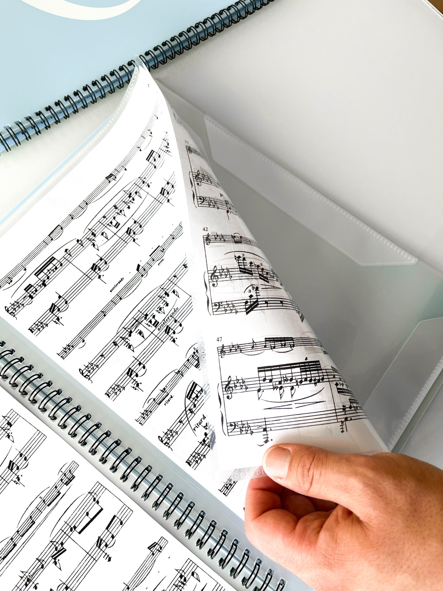 Notenmappe/Notenordner in A4 mit 40 Seiten/20 Taschen