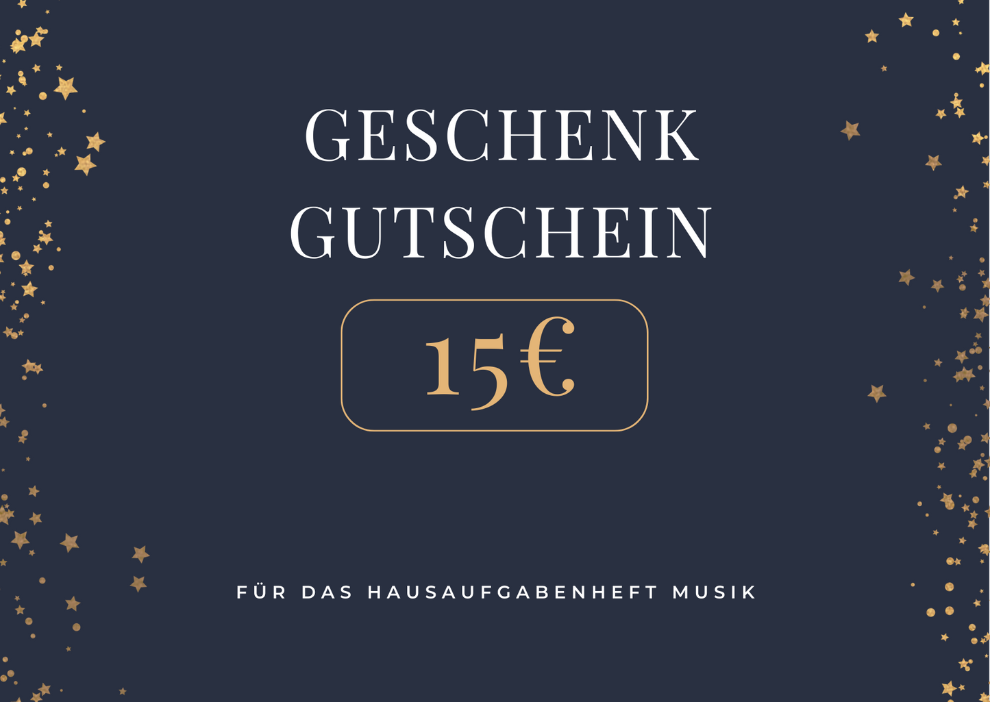 Hausaufgabenheft Musik - Geschenkgutschein