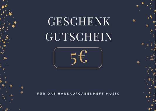 Hausaufgabenheft Musik - Geschenkgutschein