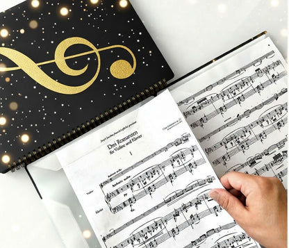 Notenmappe/Notenordner in A4 mit 40 Seiten/20 Taschen